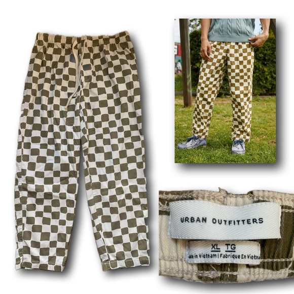Urban Outfitters Other - Urban Outfitters Khaki Checkerboard Beach Pants Size-Xl